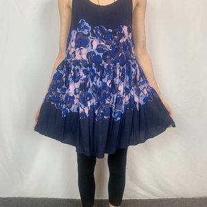 Free People Blue Flower Slip Dress, Sz Small